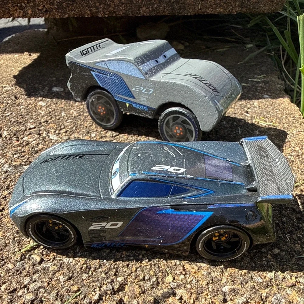 Disney Pixar Cars Jackson‎ Storm IGNTR 20 Diecast & Kidkraft Wooden Car Lot of 2